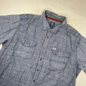 Black Jack Shirt Men's 3XL Blue Short Sleeve Button Down